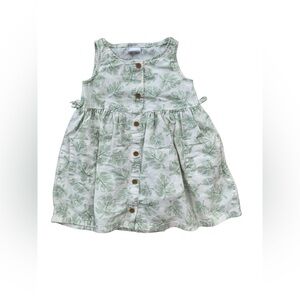 Little Co. Size 4T Linen Blend Monstera Leaf Dress